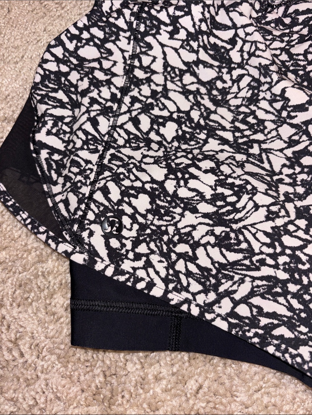 lululemon athletica Black and White Printed Athletic Shorts - Picture 3 of 4